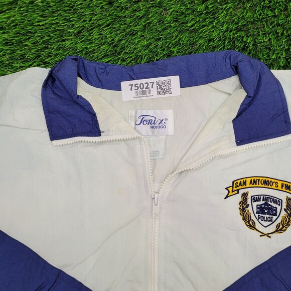 San-Antonio Police Windbreaker Jacket Large 24x25 Blue - Picture 3 of 16